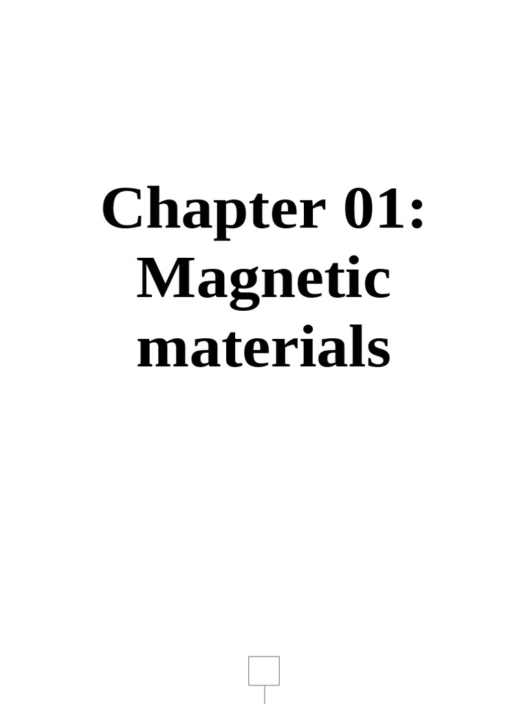 Chapter 01 | PDF | Magnetism | Magnetic Field