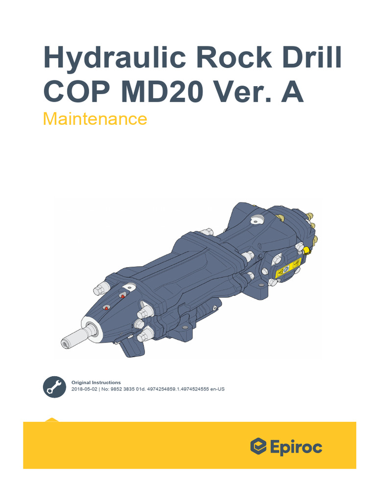 Maintenance Instructions COP MD20 Ver. A | PDF | Drill | Valve