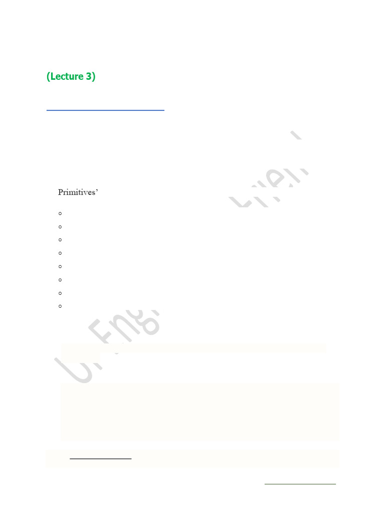 PPl Lecture3 | PDF | Pointer (Computer Programming) | Data Type