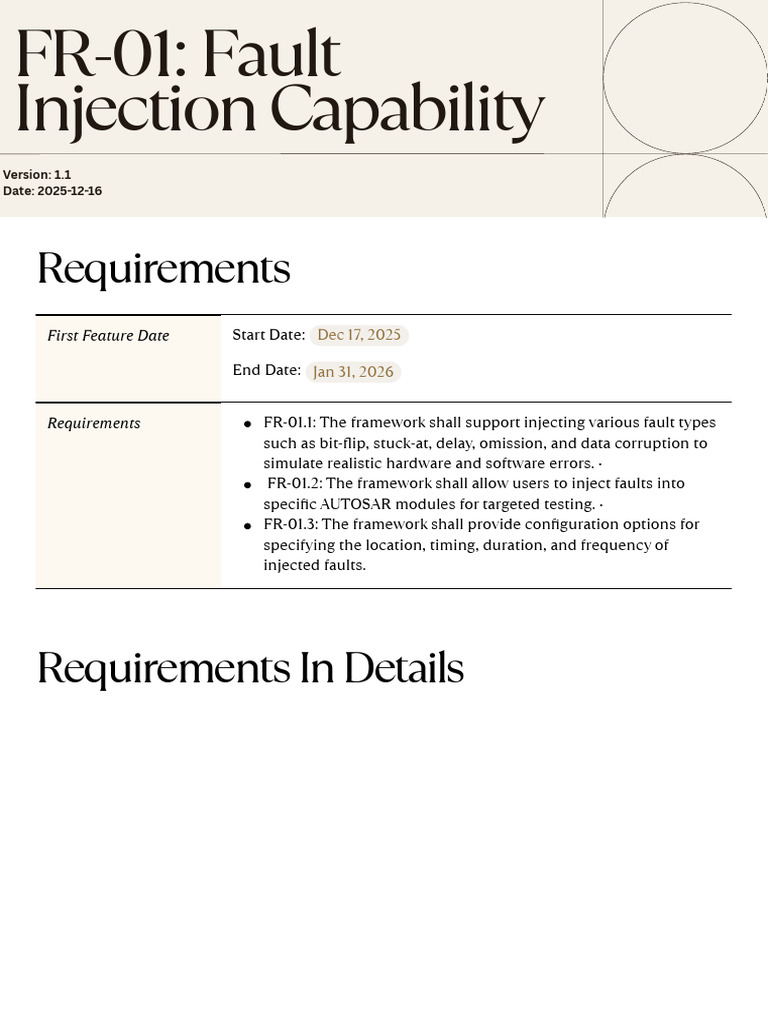 FR-01 Fault Injection Capability | PDF
