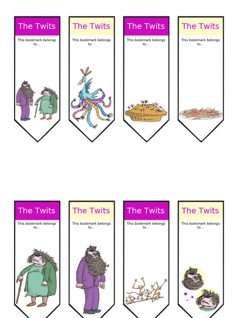 The Twits Bookmark | PDF