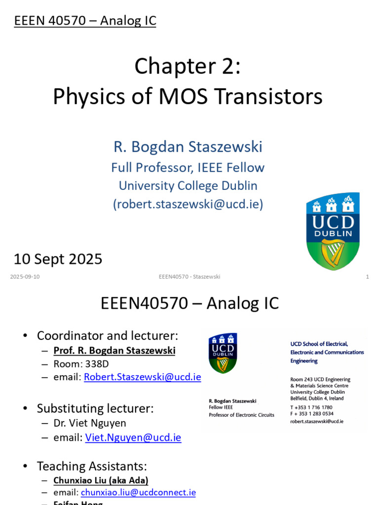 AnalogIC ch2-MOS | PDF | Mosfet | Field Effect Transistor