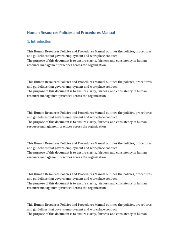 HR Policies and Procedures Manual | PDF | Recruitment | Employment