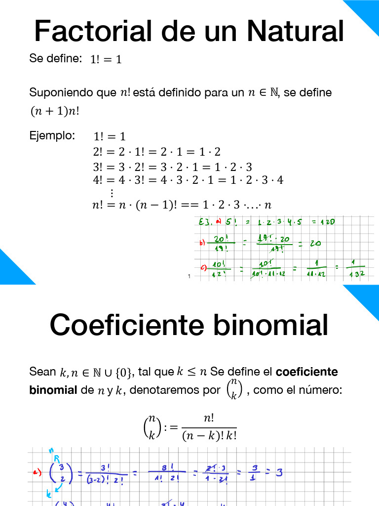 Factorial Coef Binomial y Teo Binomio | PDF | Análisis complejo ...