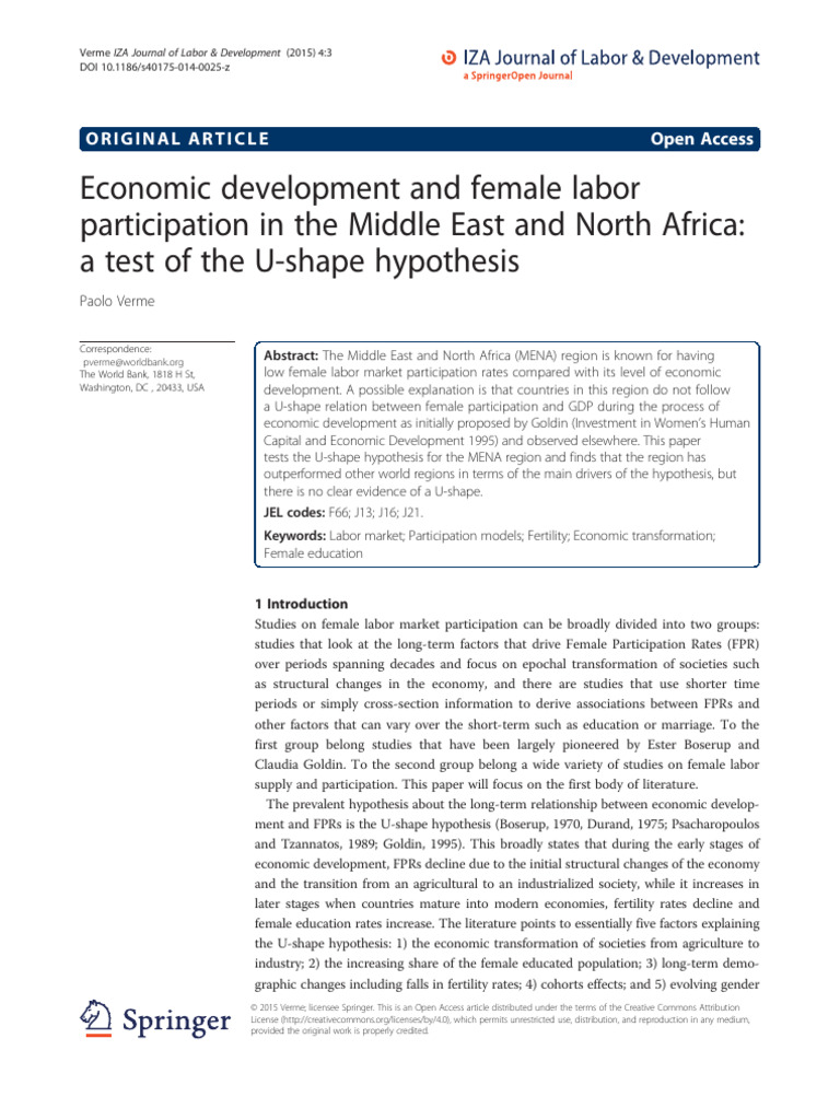 Economic Development and Female Labor Participatio | PDF | Fixed ...