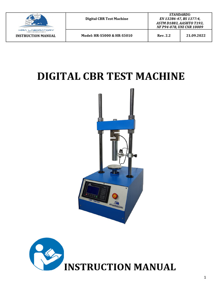 Digital CBR Test Machine Instruction Manual | PDF | Mains Electricity ...