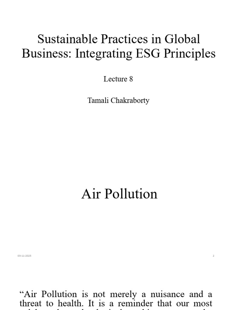 ESGB Lecture 8 | PDF | Air Pollution | Greenhouse Gas