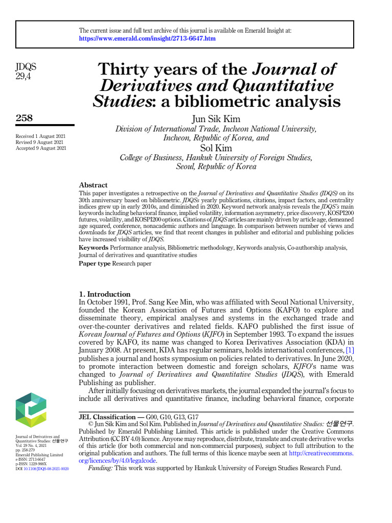 11) Thirty Years of the Journal. Bibliometrics Analysis | PDF ...