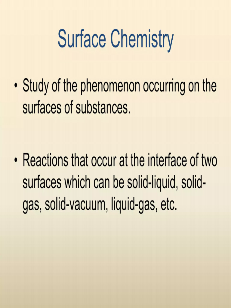 Surface Chemistry | PDF