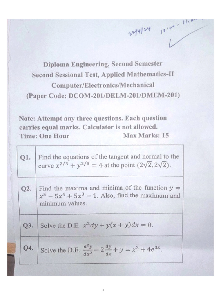 DCS (Computer) 2nd Semester 2nd Sessional April 20224 | PDF
