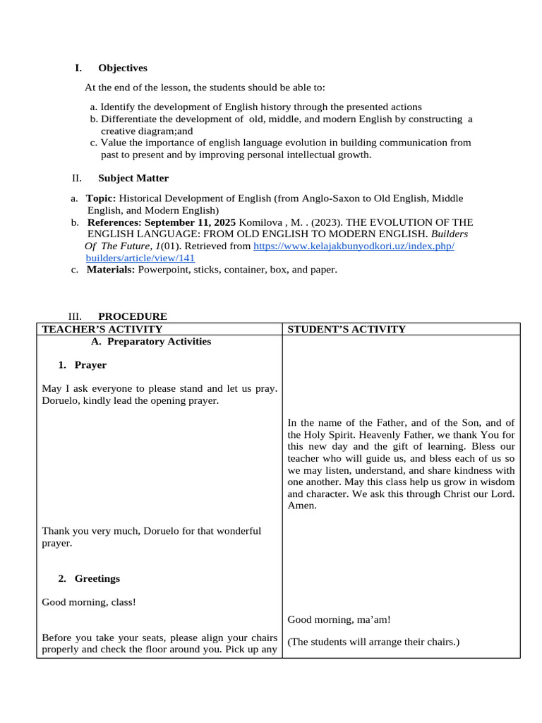 Lesson Plan Fix | PDF | English Language | Anglo Saxons