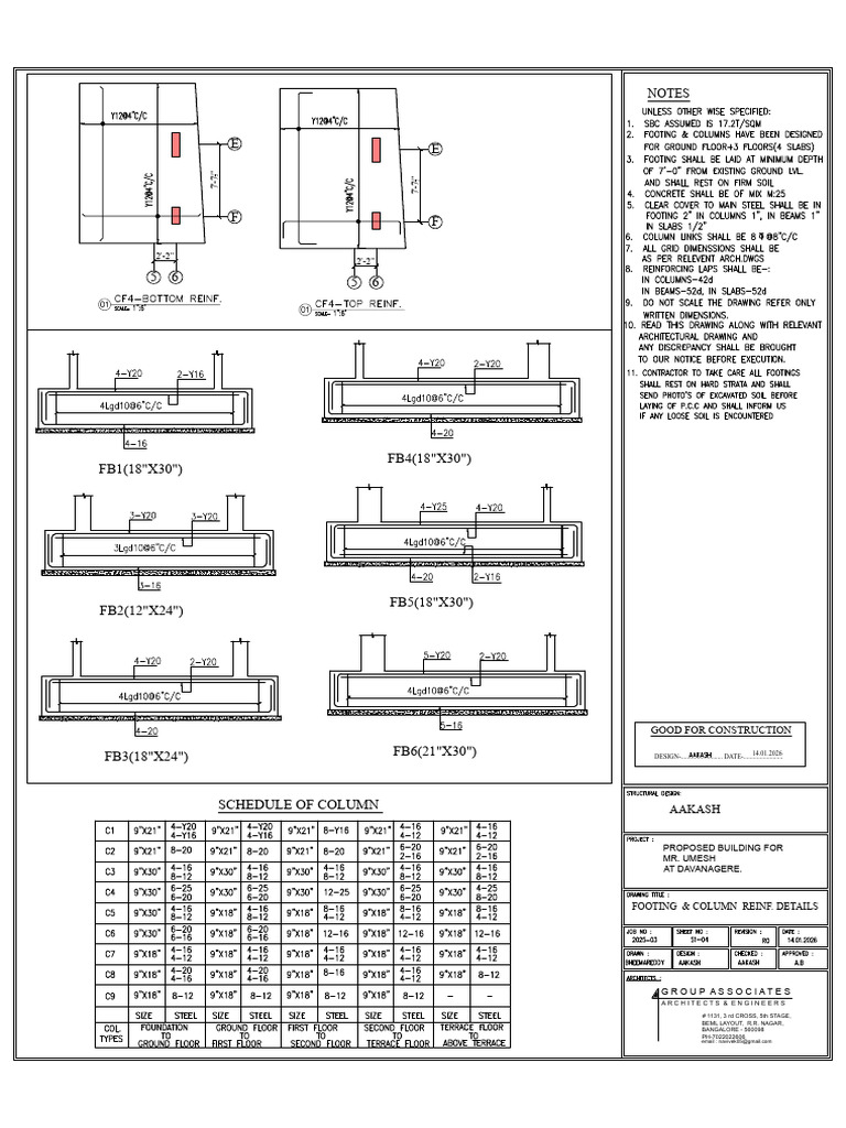 04-Footing & Column Reinf. Details | PDF