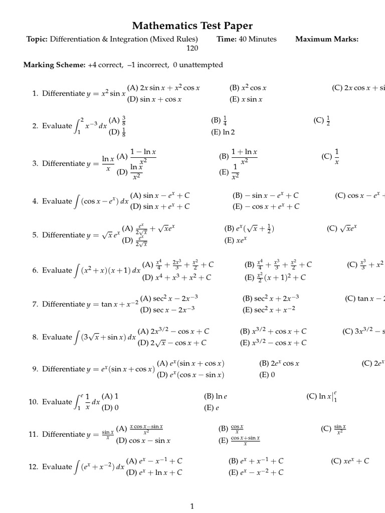 Mixed Calculus Test 40min FULL 2ROW | PDF | Chess Theory | Chess