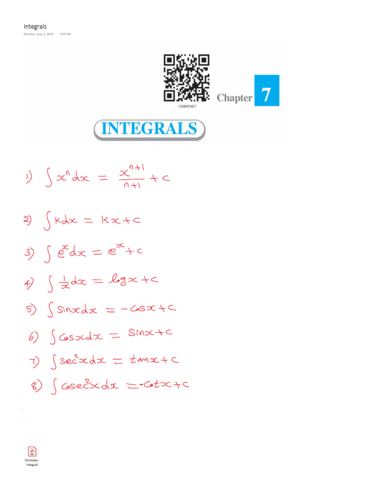 Integrals | PDF