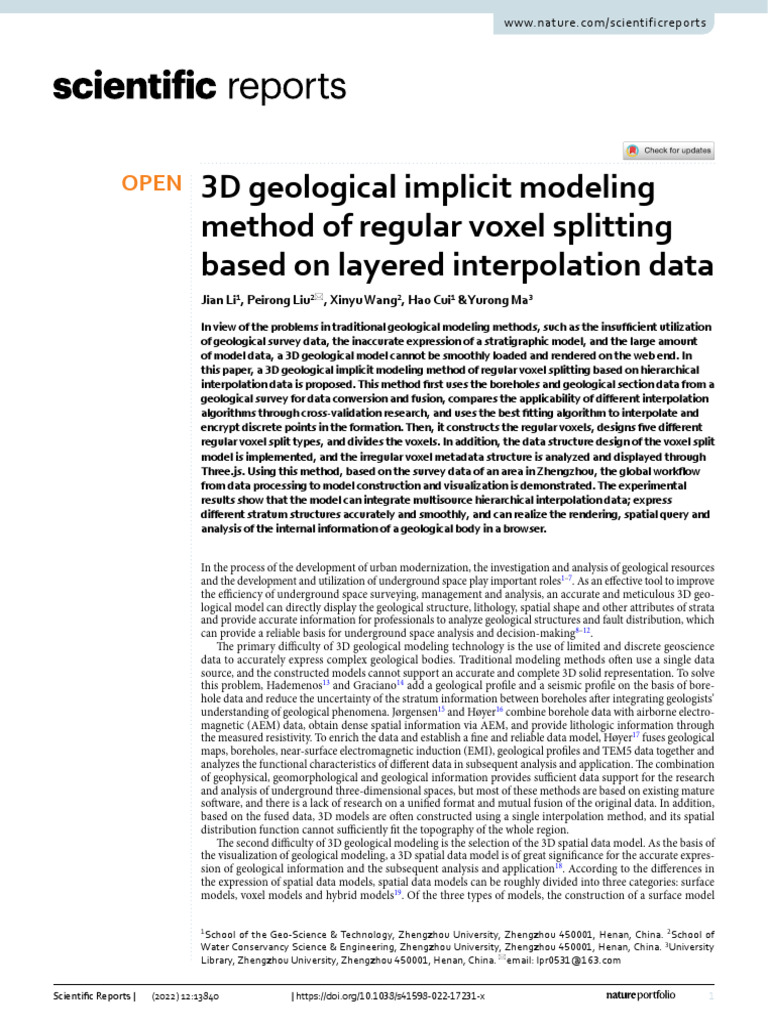 3D Geological Implicit Modeling Method of Regular Voxel Splitting Based ...