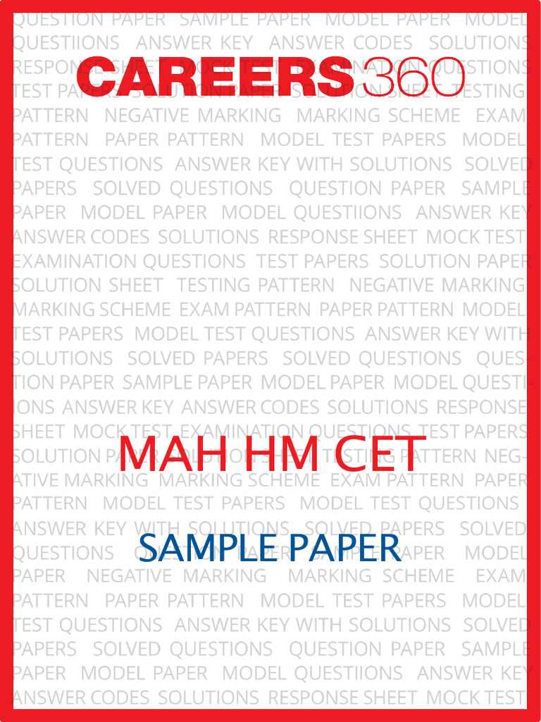 Mah HM Cet Sample Paper - 1764225159459 | PDF | Multiple Choice