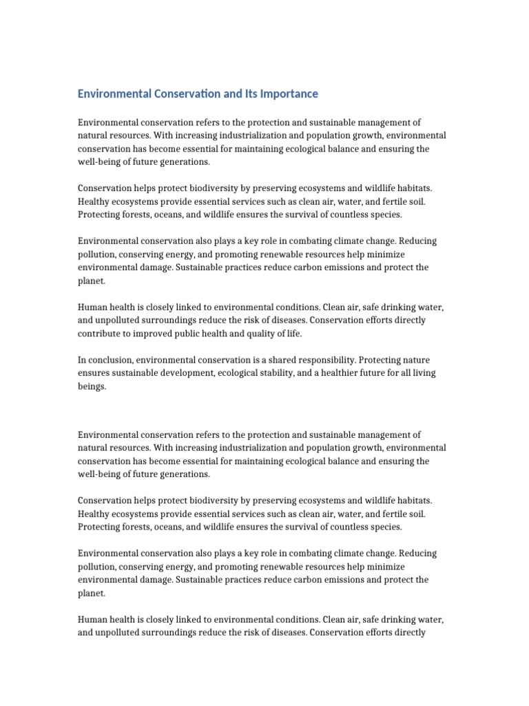 Environmental Conservation | PDF | Conservation Biology | Sustainability