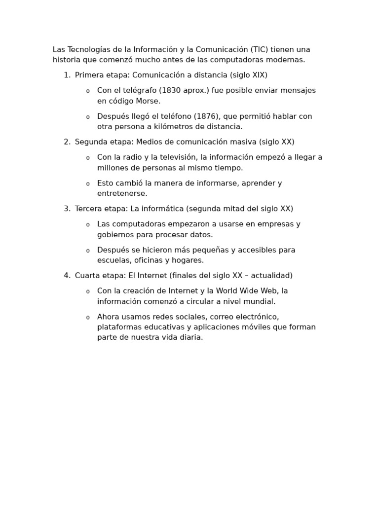 Las Tecnologías de la Información y la Comunicación | PDF | Internet ...