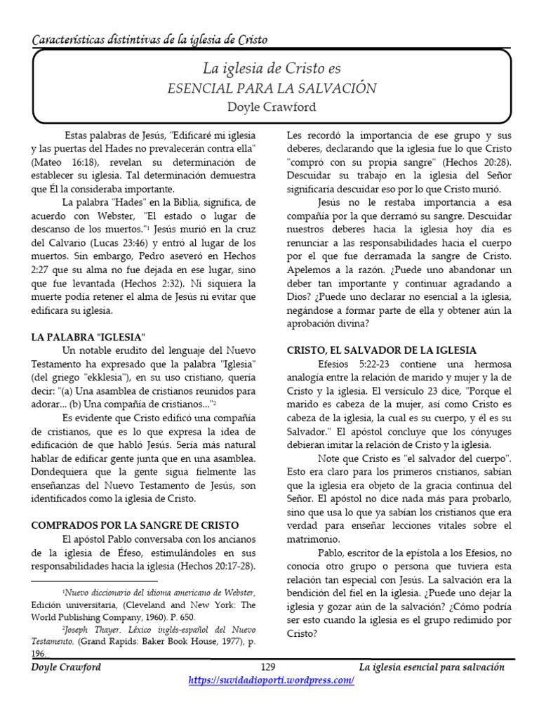 La Iglesia de Cristo Es Esencial Para La Salvacion | PDF | Cristo ...