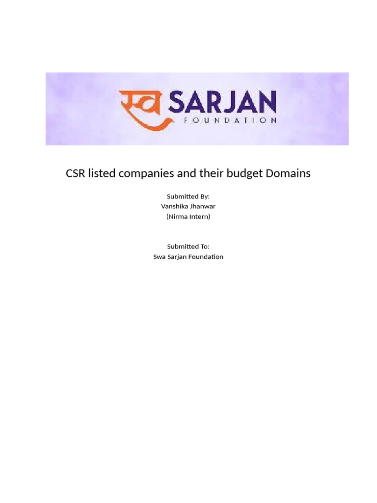 CSR Reports | PDF | Corporate Social Responsibility | Gujarat