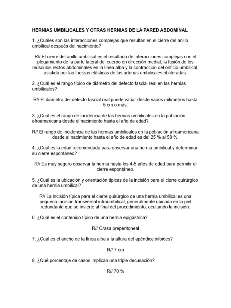 Hernias Umbilicales y Otras Hernias de La Pared Abdominal | PDF