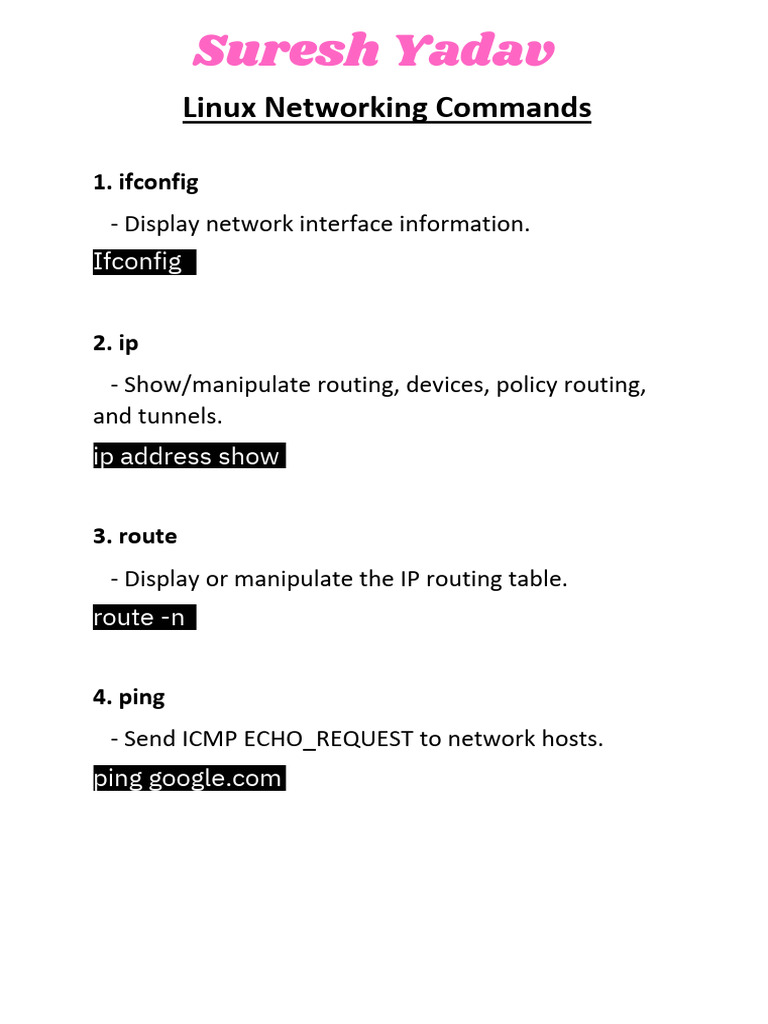 Mastering Linux Networking Commands | PDF | Computer Network | Ip Address