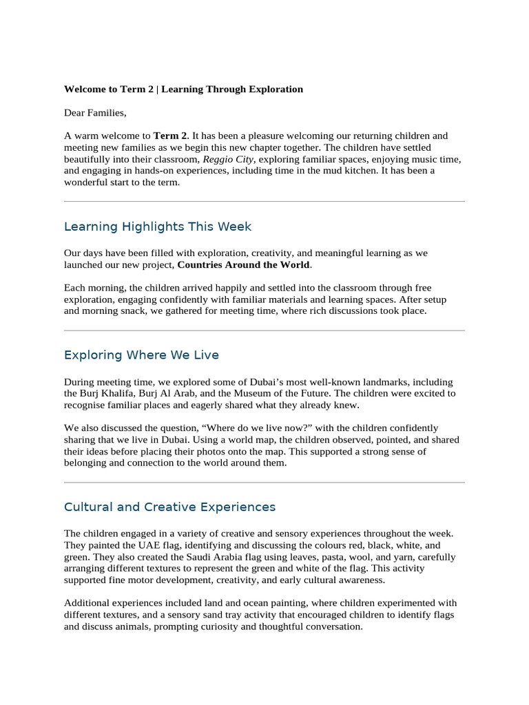 Learning Through Exploration | PDF | Dubai