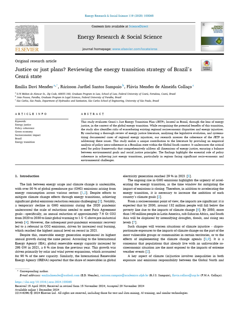 Energy Transition and Innovative Choices of Brazilian Electricity ...