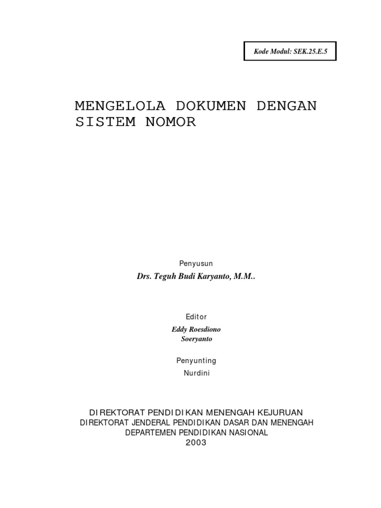 Mengelola Dokumen Dengan System Nomor