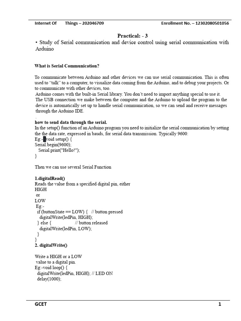 Study of Serial Communication and Device Control Using Serial ...