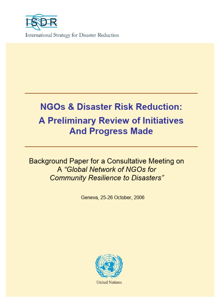 NGOs and DRR Background Paper | PDF | Disaster Risk Reduction ...