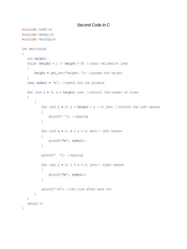 Second Code in C | PDF