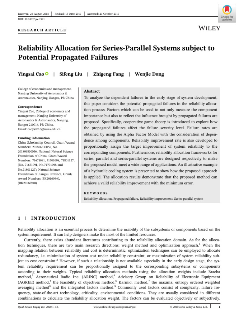 Reliability Allocation for Series-Parallel Systems Subject to Potential ...