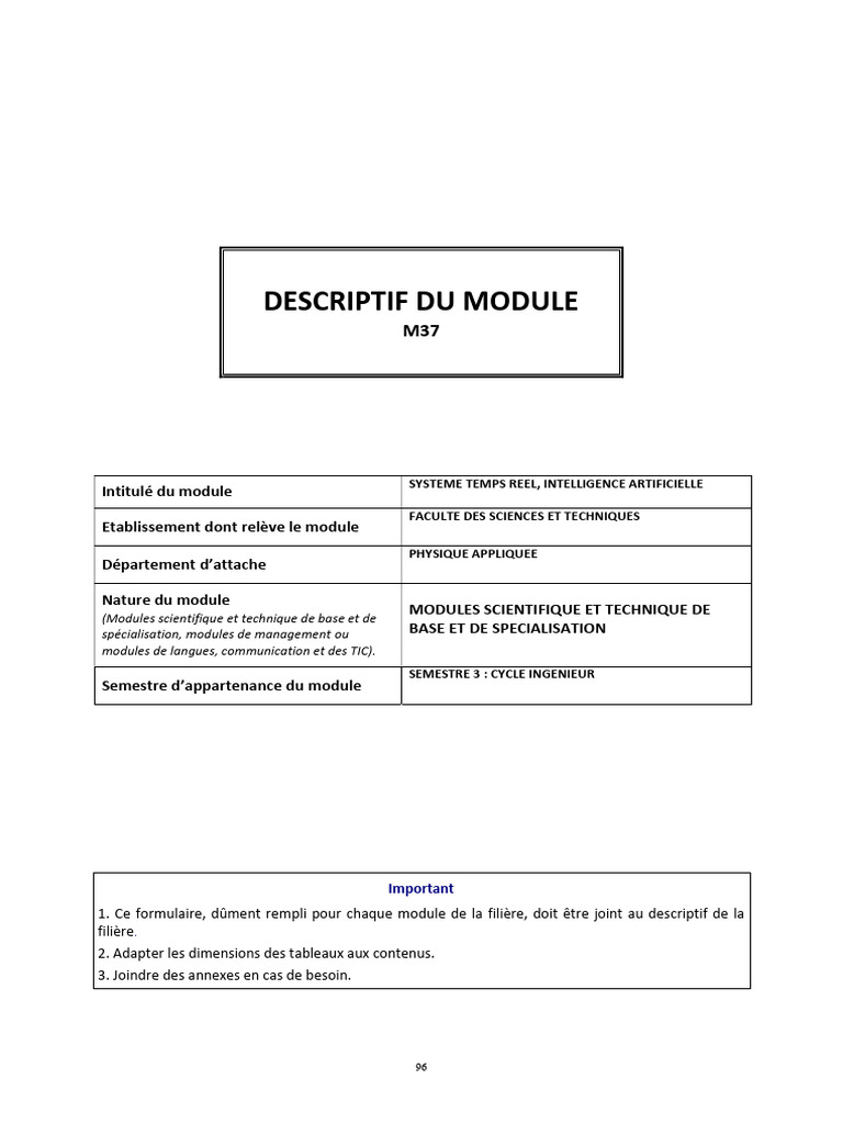 Fiche de Module m37 | PDF | Intelligence artificielle | Intelligence ...