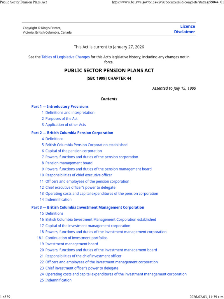 Public Sector Pension Plans Act | PDF | Pension | Taxes