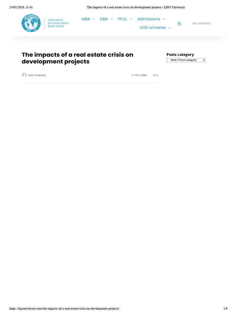 The Impacts of A Real Estate Crisis On Development Projects - LIGS ...