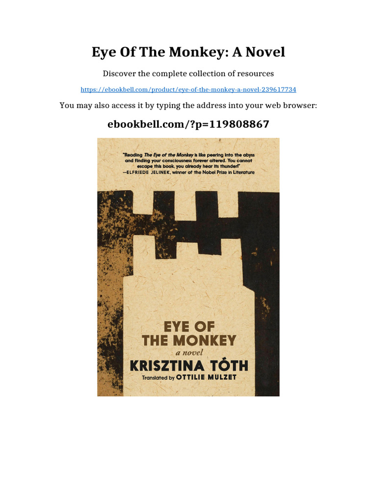 Eye of the Monkey: A Novel Full Access | PDF | Intellectual Property ...