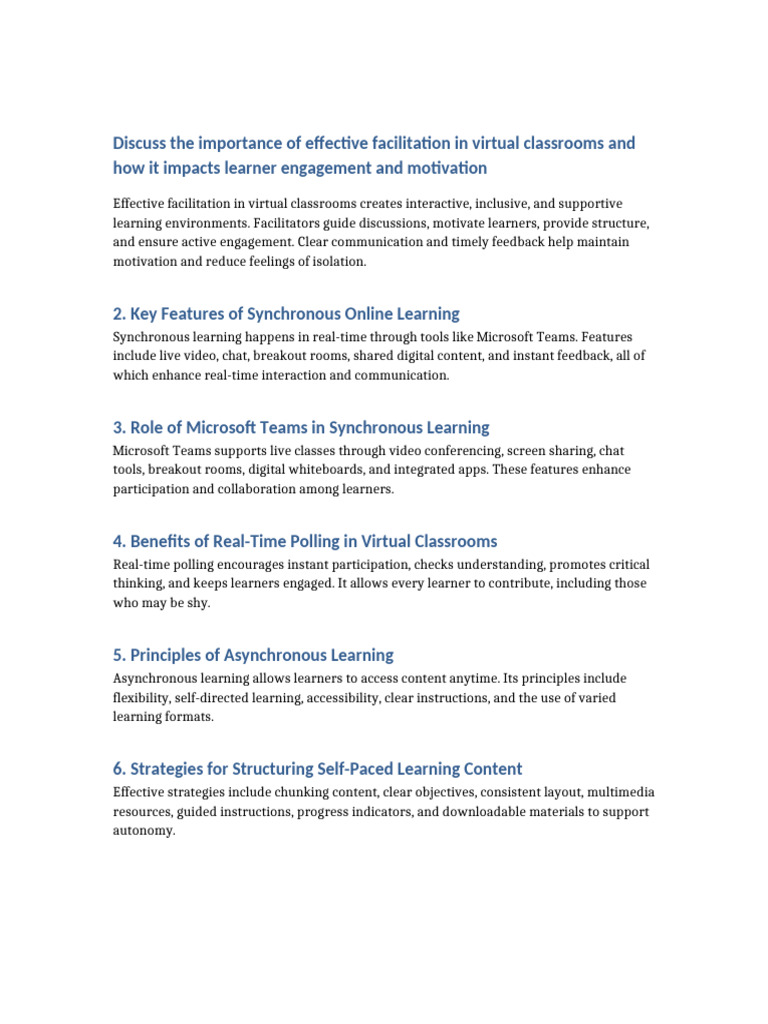 Online Facilitation Notes | PDF