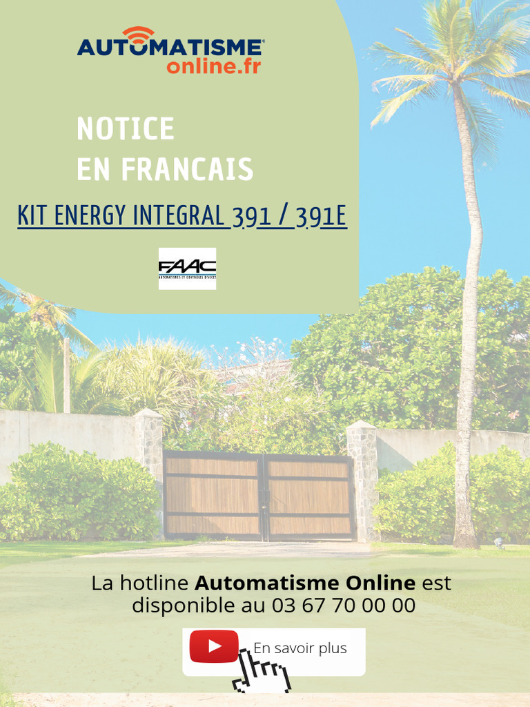 Notice Technique FAAC ENERGY INTEGRAL Installation Utilisation PDF — free download