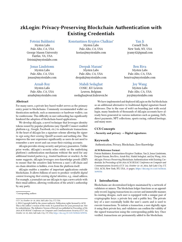 ZK Login | PDF | Cryptography | Secure Communication