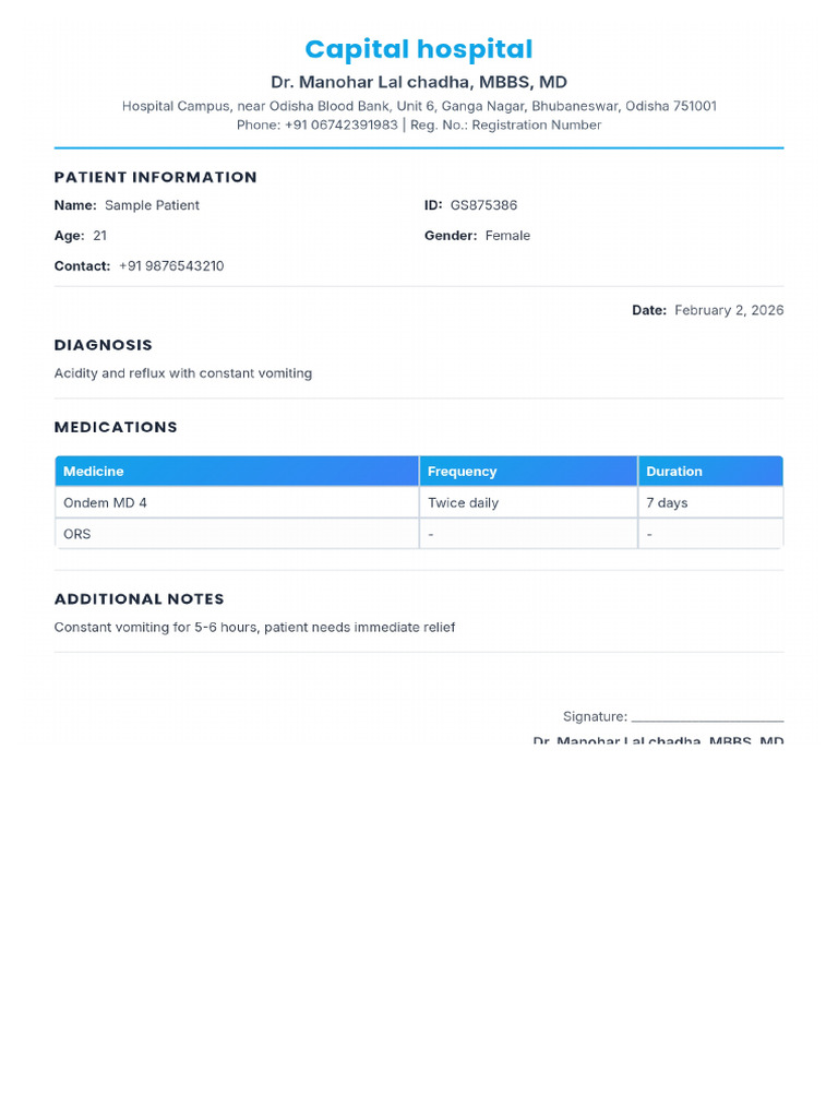 Prescription Sample Patient 1770046444456 | PDF