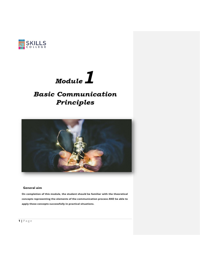 Module 1 Basic Comm Principles FIN (1) | PDF | Communication ...
