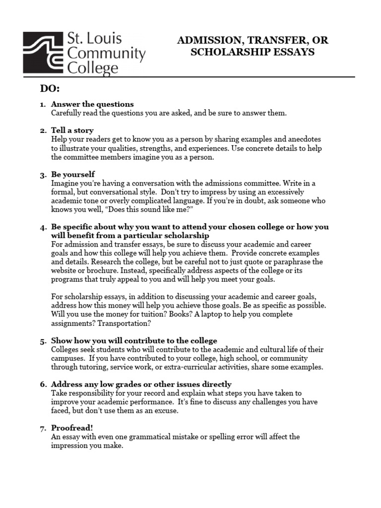 College Transfer Essay Template | PDF | Essays | Human Communication