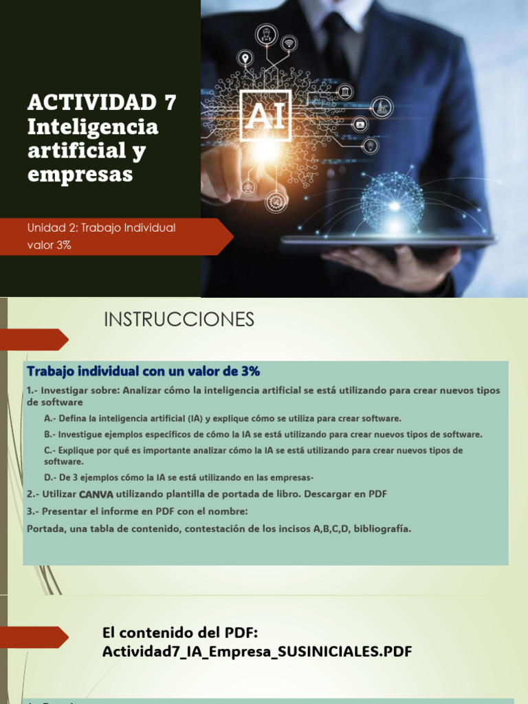 ACTIVIDAD 7 Inteligencia Artificial y Empresas III PAC 2023 (1) | PDF
