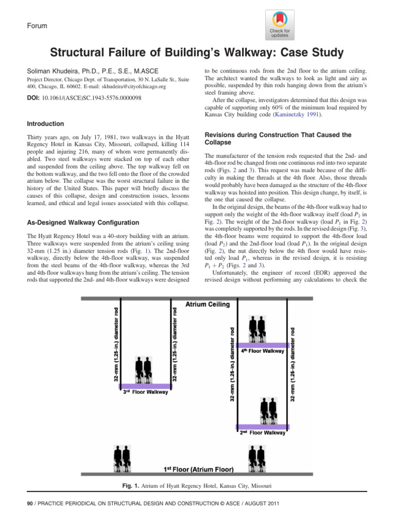 Khudeira 2011 Structural Failure of Building s Walkway Case Study | PDF ...