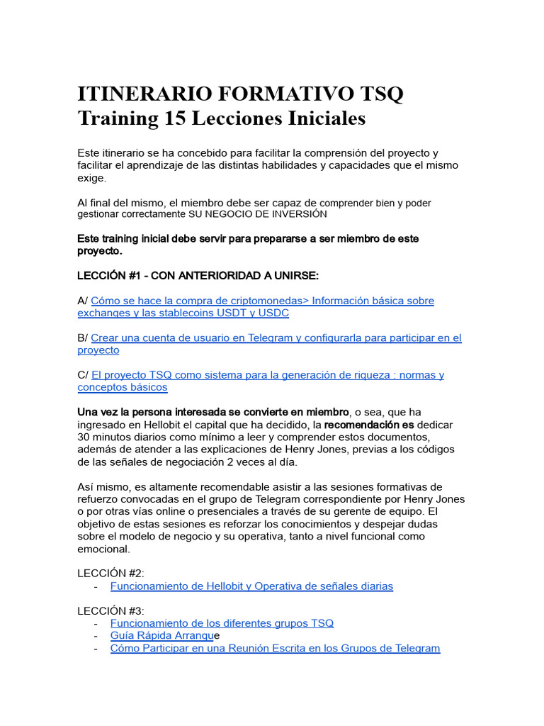 @guía Itinerario Formativo TSQ | PDF