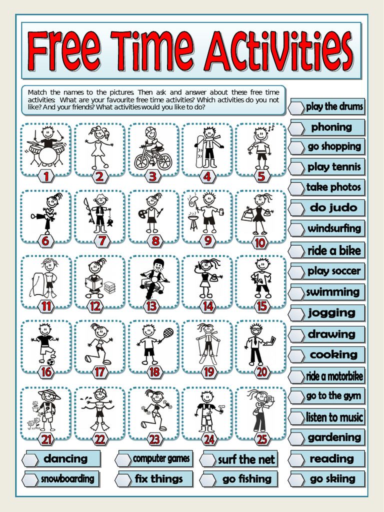04. HW_Free Time Activities. | PDF