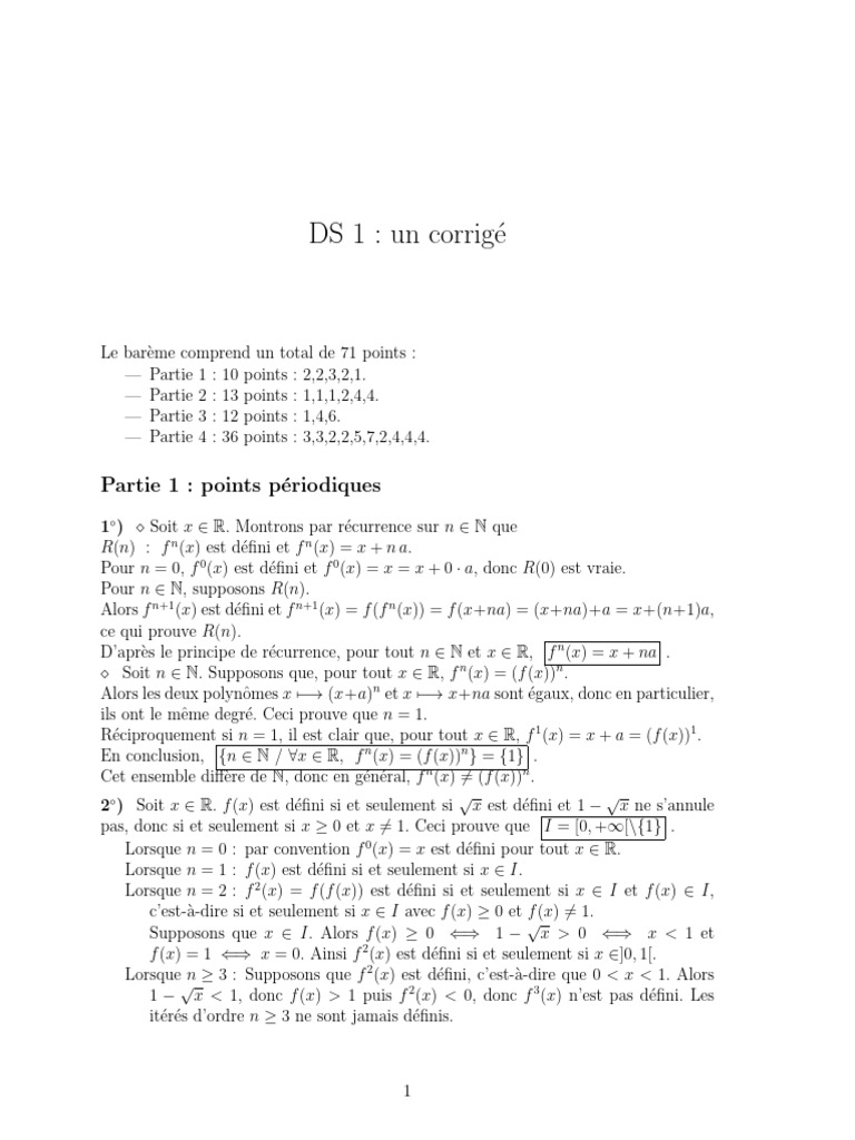 DS 1 Un Corrigé, Avec Le Barème | PDF | Métalogique | Logique