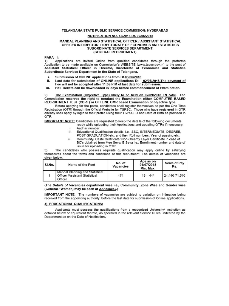 MPSO Notification 2019 | PDF | Cost Of Living | Mean