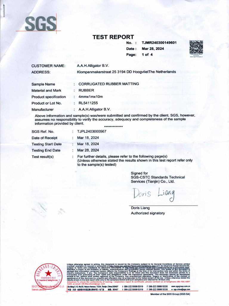13.22 Test Report Rubber Matting | PDF